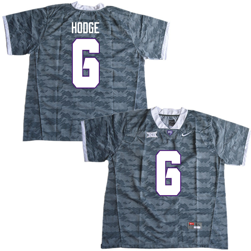 Men #6 Jamoi Hodge TCU Horned Frogs College Football Jerseys Sale-Gray